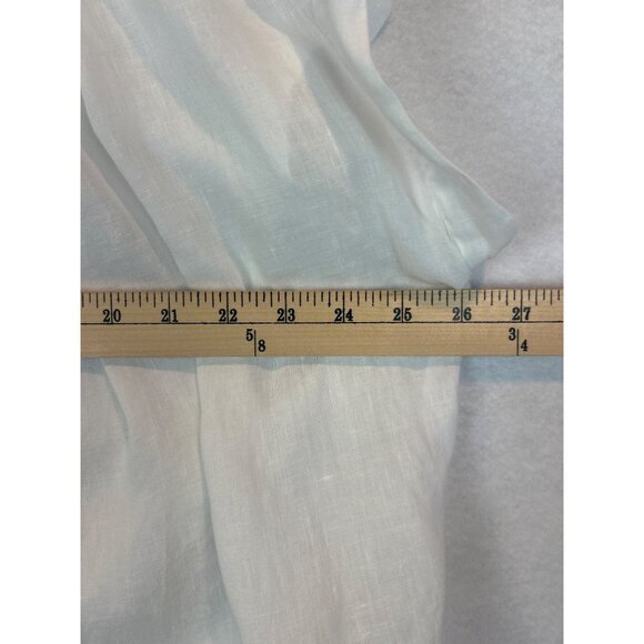 Artisan NY Linen Button Down White Shirt Short Sleeve Womens M - Picture 6 of 11